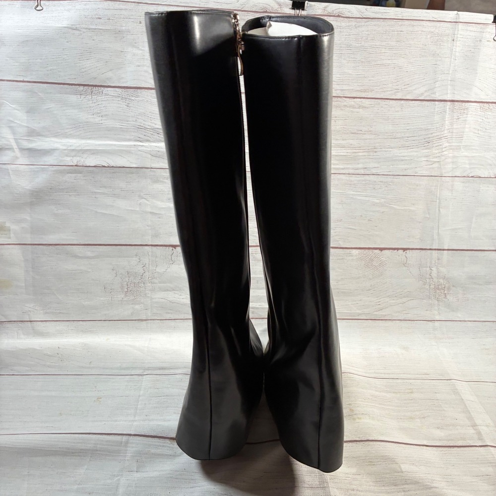 Urban Revivo Foldover Shark Lock Boots Womens 7.5 Black UIAS40006 NWOT - Picture 4 of 8